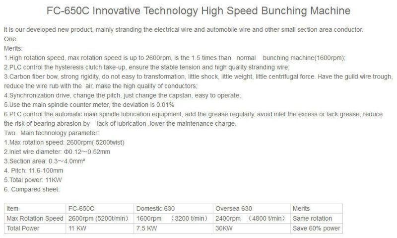 PLC Touchscreen Control, Stable Tension Copper Wire Winding Buncher Bunching Machine, 0.38-1.7mm, Double Twister Stranding Machine