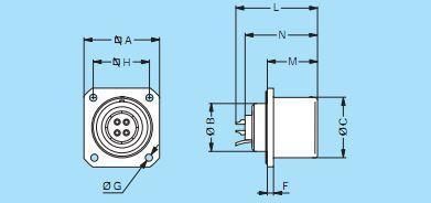 Qm K Series Zdg Flange-Fixed Socket Waterproof Cable Push-Pull RJ45 M12 Connector Banana Plug Socket Terminal Connector