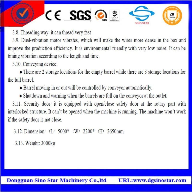 High Speed Automatic Wire Cable Carton/Boxed Take-up Machine for Coiling Flexible Cables