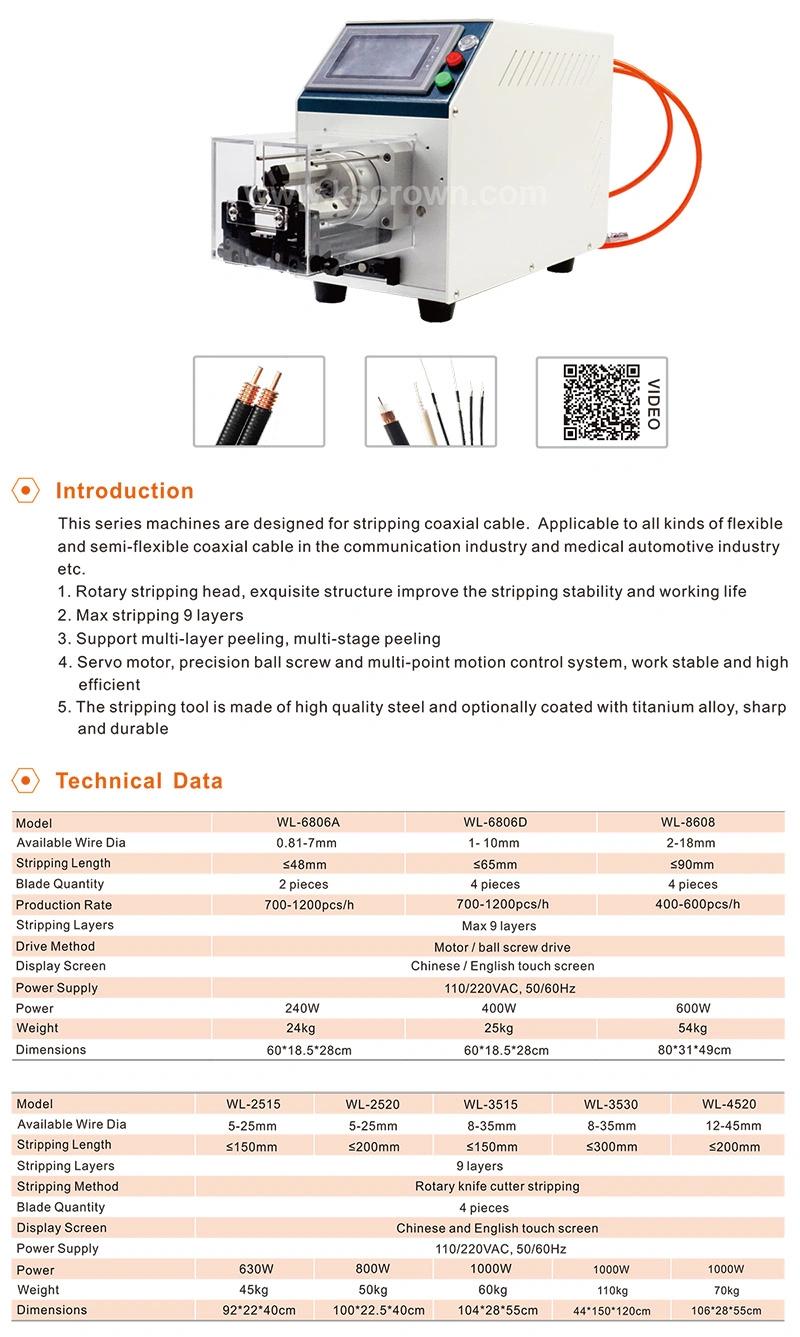 Full Automatic Coaxial Cable Stripping Machine for Wire Range 0.81-7 mm Rotary Coaxial Cable Wire Cutter Stripping Tool