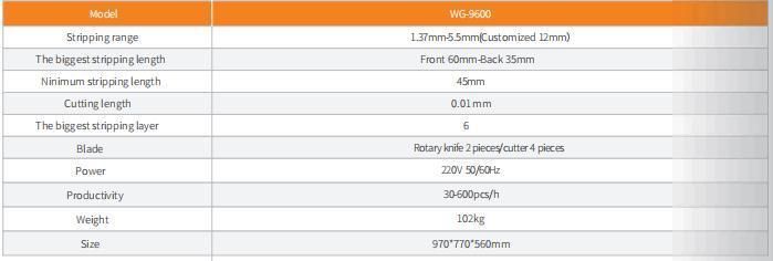 Semi-Flexible Automatic Wiring Machine, Electric Copper Cable Stripper Machine, Automatic Coaxial Wire Cutting and Stripping Machine (WG-9600)