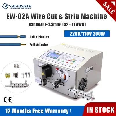 Eastontech Ew-02A Cable Manufacturing Equipment Mobile USB Cable Making Machine Automatic Computer Wire Stripping Peeling Cutting Machine
