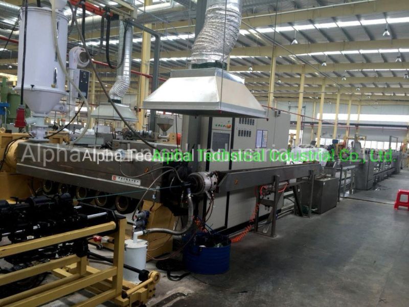 Cross Head Extruder 70 mm Plastic Extrusion Machine Line with Auto Coiling for Cable Making