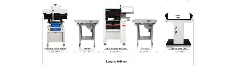 2-Nozzle-Heads SMD Pick Place Machine Neoden3V with SMT Feeders PCB Soldering Machine