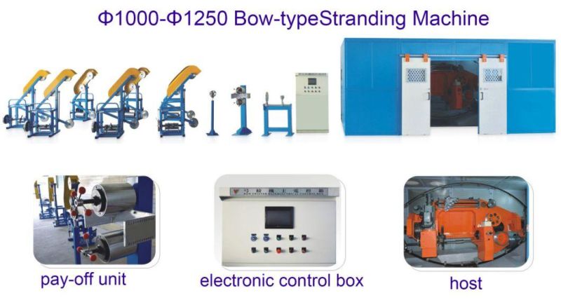 1250 Bow Double Cable and Wire Twisting Buncher Machine