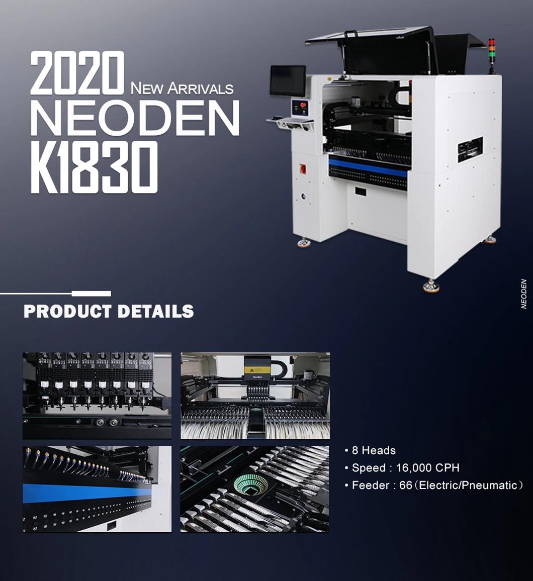 8 Nozzle Head SMD Pick and Place Machine (Neoden K1830) with 66 SMT Feeders for PCB Prototype and SMT Assembly