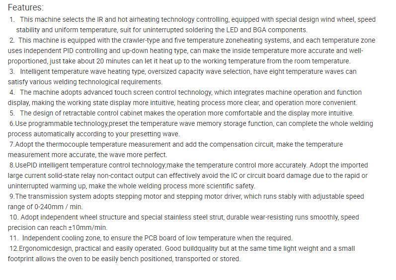 LED SMT Reflow Oven Puhui T-960s with 6 Heating Zones