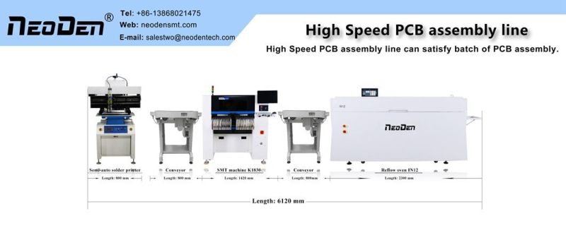 Ball Screw Type Small Pick and Place Conveyor Machine (NeoDen9) with 6 Nozzle Head and 53 SMD Feeders for PCBA, Small Chip Mounter for Europe Market