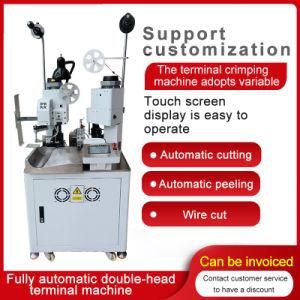 3q Double-Head Fully Automatic 2 Sided Crimping Machine Striping Cutting Electronic Wire Terminal Crimper Machine