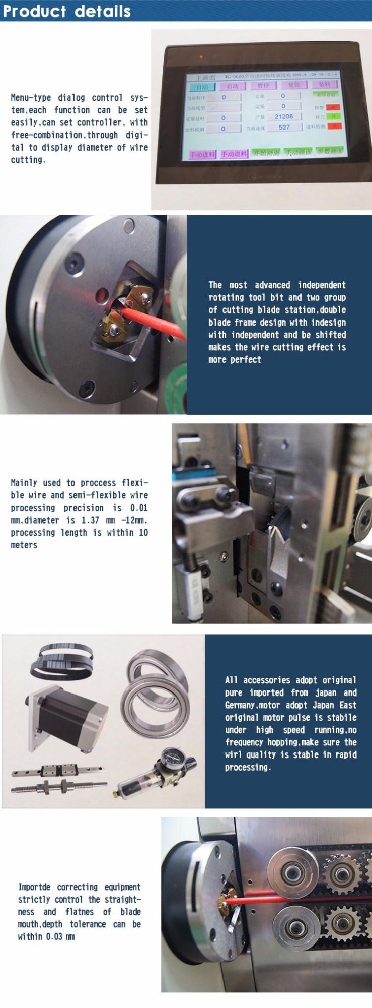 Wingud Stripping Usage Full-Automatic Coaxial Wire Stripping Machine for Sale (WG-9600)