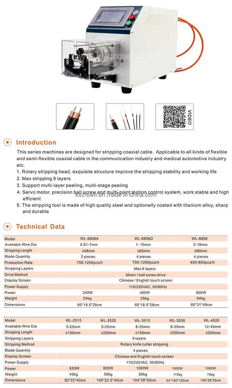 Wl-6806A Semi Automatic Wire Cable Stripper Machine Coaxial Cable Stripping Machine