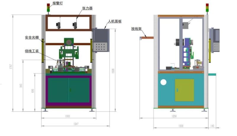 Double Head Stator Winding Machine