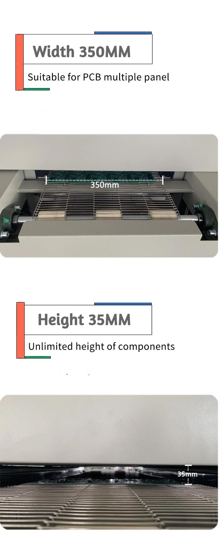 Puhui T961s Smart Touch Screen Conveyor Six Heating Zones LED Reflow Oven