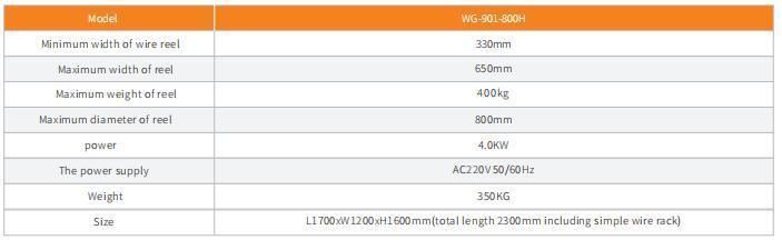 Horizontal Wire Feeder, Wire Feeding Machine for Wire Cutting, Stripping and Crimping Machine Wg-901-800h
