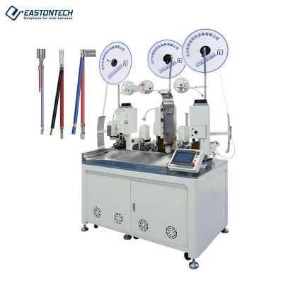 Eastontech Two Wires Combined Crimping Machine Fully Automatic Three Ends Terminal Crimping Machine for AWG34-AWG14