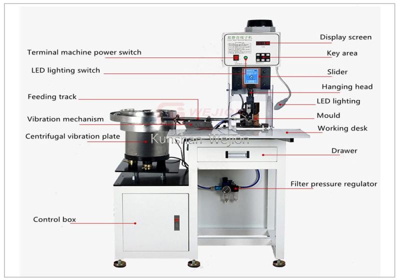 WJ4696 Semi automatic best price terminal crimping machine with applicable for different wire die set applicator mold