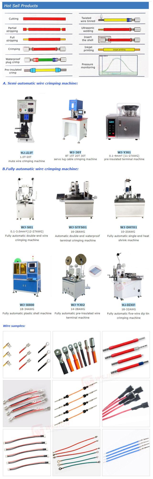 WJ4253 Automatic five-wire dip tin machine for cable dip tinning