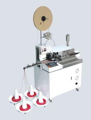 Full Automatic Coaxial Wire Stripper Stripping Cutting Single-End Terminal Crimping Heat Shrink Machine