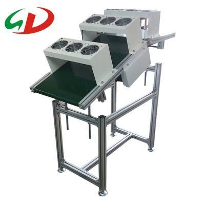 Wave Solder PCB PVC Green Belt Assembly Small Conveyor Belt Assmbly Line with Cooling Fans Wave Soldering Machine