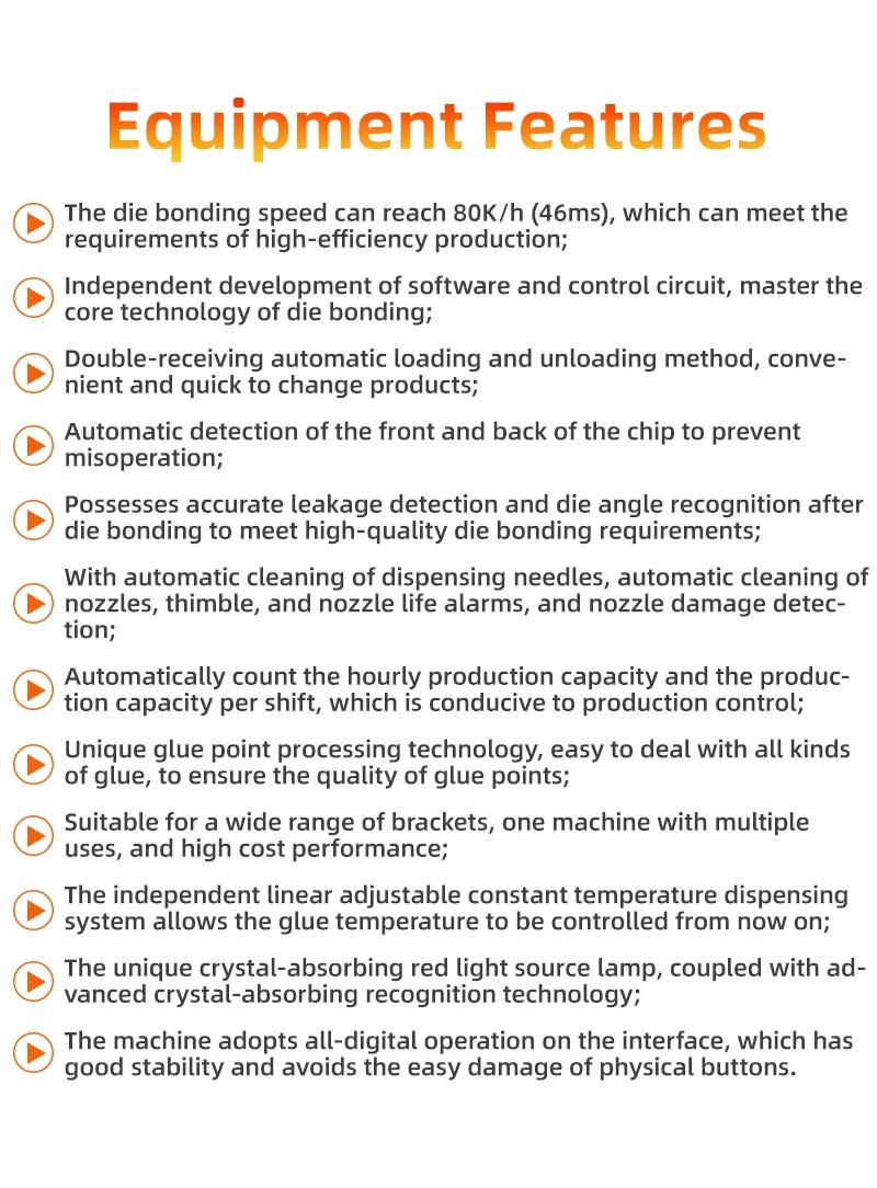 Tian Yu High Speed Double Head Automatic Die Bonder Die Attach for LED Packaging Assemble