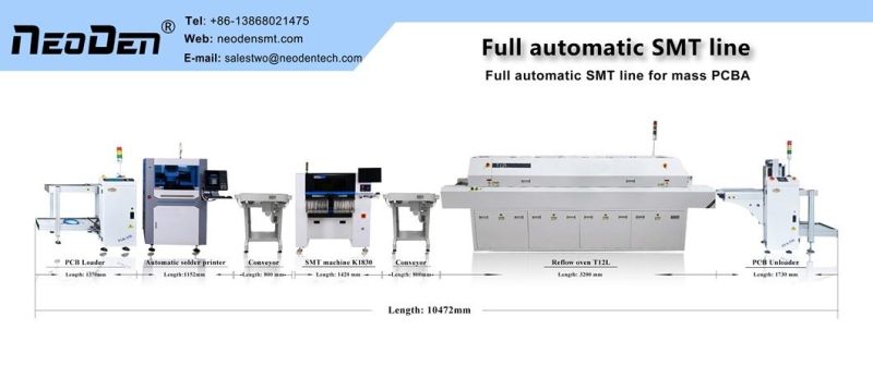 Small SMT Pick Place Machine for PCB Production Line with 4 Nozzle Heads and 40+ Feeders
