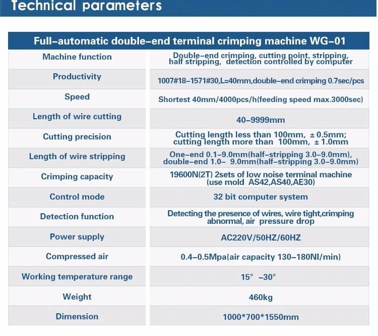 Wingud Automatic Double End Wire Cutting Stripping and Terminal Crimping Machine Wg-01