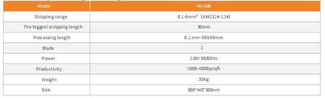 Electronic Wire, Silica Gel Wire, Fiber Wire and Copper Cable Stripping Tool/Automatic Wire Harness Cutting and Stripping Machine (WG-880)