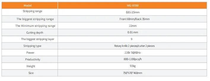Wire Harness, Medical Wire, EV Charger Cable Front End and Rear End Cutting and Stripping Machine Cable Cutting Machine (WG-9550)
