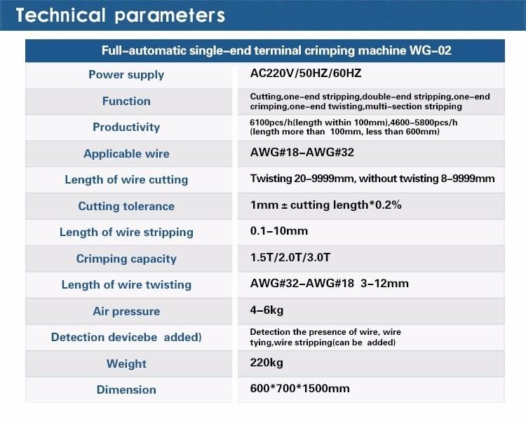 Automatic Workstation Full Automatic Wire Cutting Stripping Twisting and Crimping Machine (WG-02)