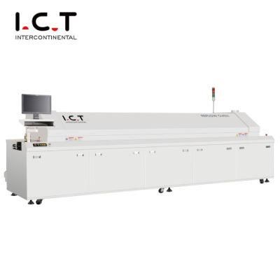 Hot Air Convection Lead Free Reflow Oven with Rail and Mesh Conveyor