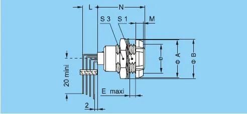 Qm B Series Zcg Bending-Pin Fixed Socket 12V Push-Pull RJ45 M12 Connector Banana Plug Socket Terminal Connector