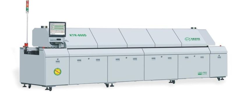 SMT Automatic PCB Soldering Machine Dual Rails Lead Free Hot Air 8 Zones Reflow Oven Ktr-800d