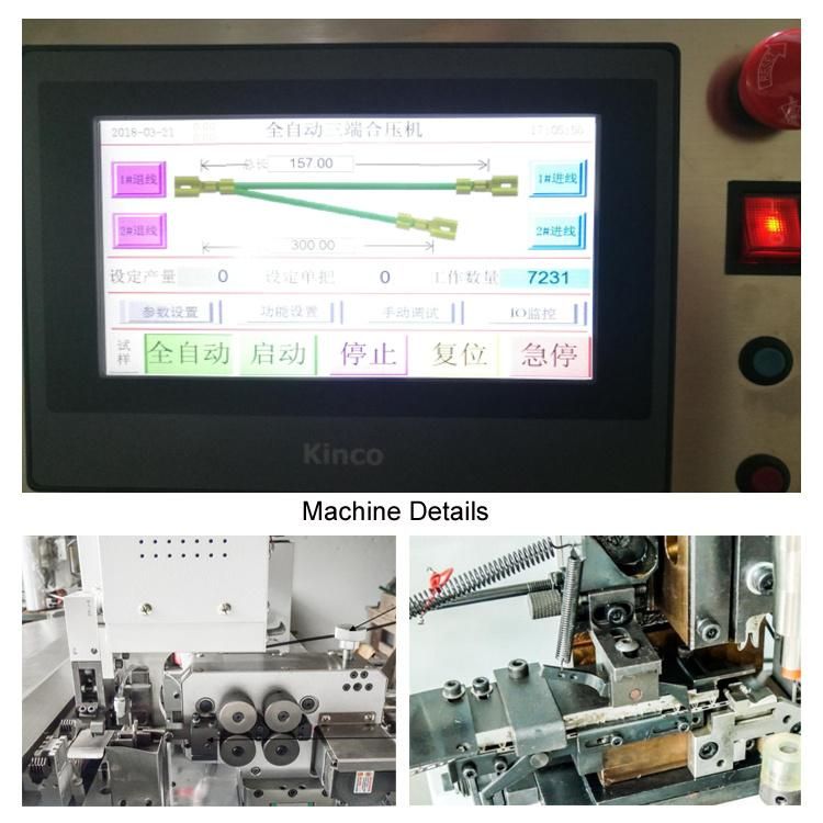 Three Head Wire Termination Automatic 3 Terminal Crimping Machine