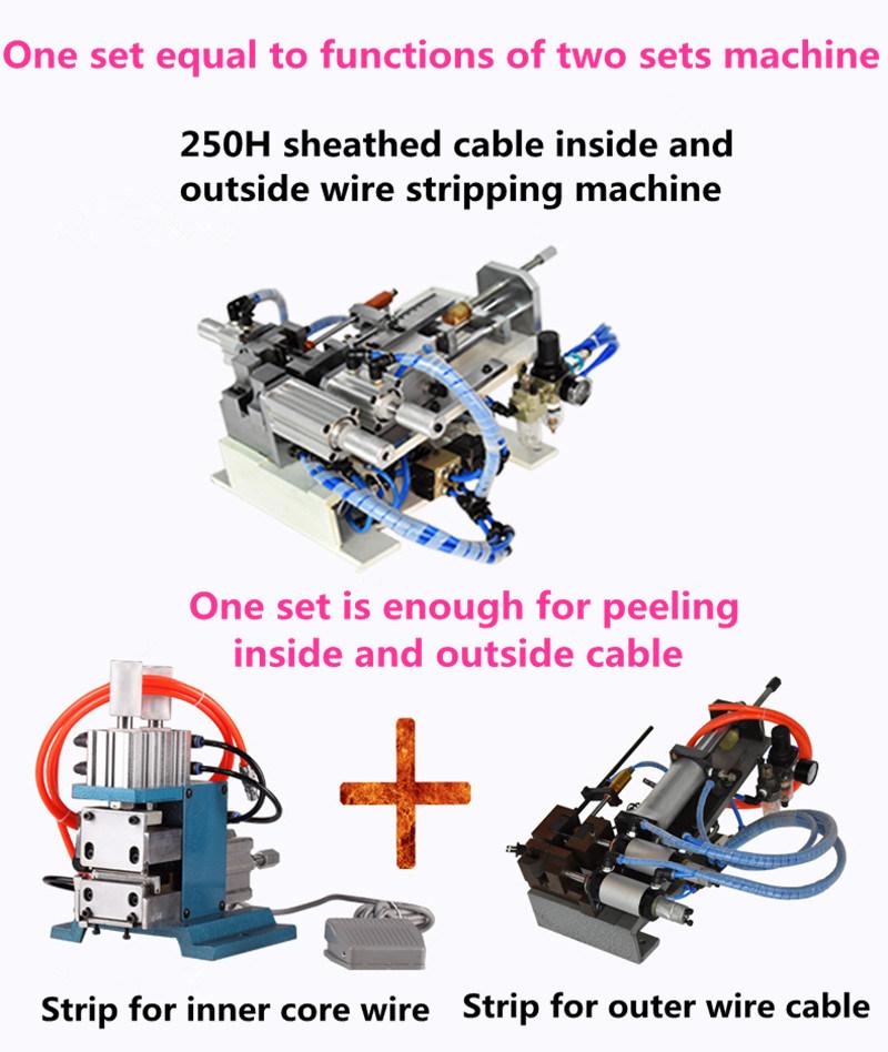 Yh-250h/250jm Pneumatic Multi Core Sheathed Jacket Cable Stripping Machine out Jacket Stripper and Inner Core Wire Stripping Machine