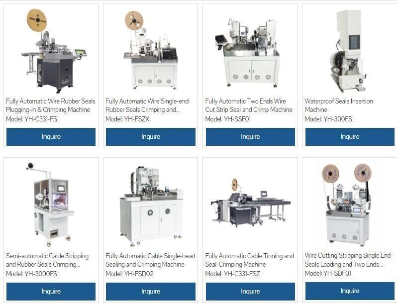 Semi Automatic Wire Stripping Rubber Seal Inserting Terminal Crimping Machine