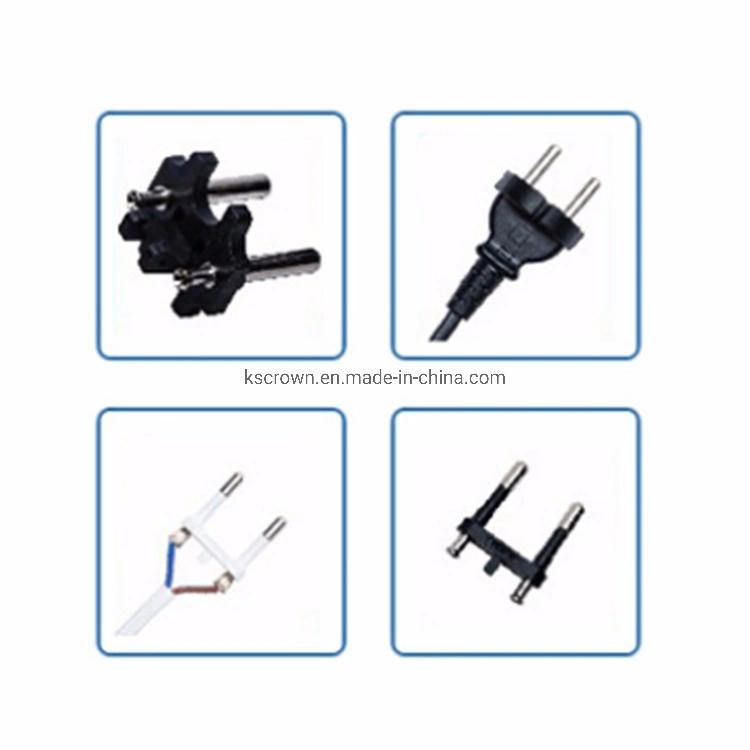 280-0 Automatic AC Power Cord European Round Cable Stripping Euro 2 Pin 3 Pin Plug Insert Crimping Machine